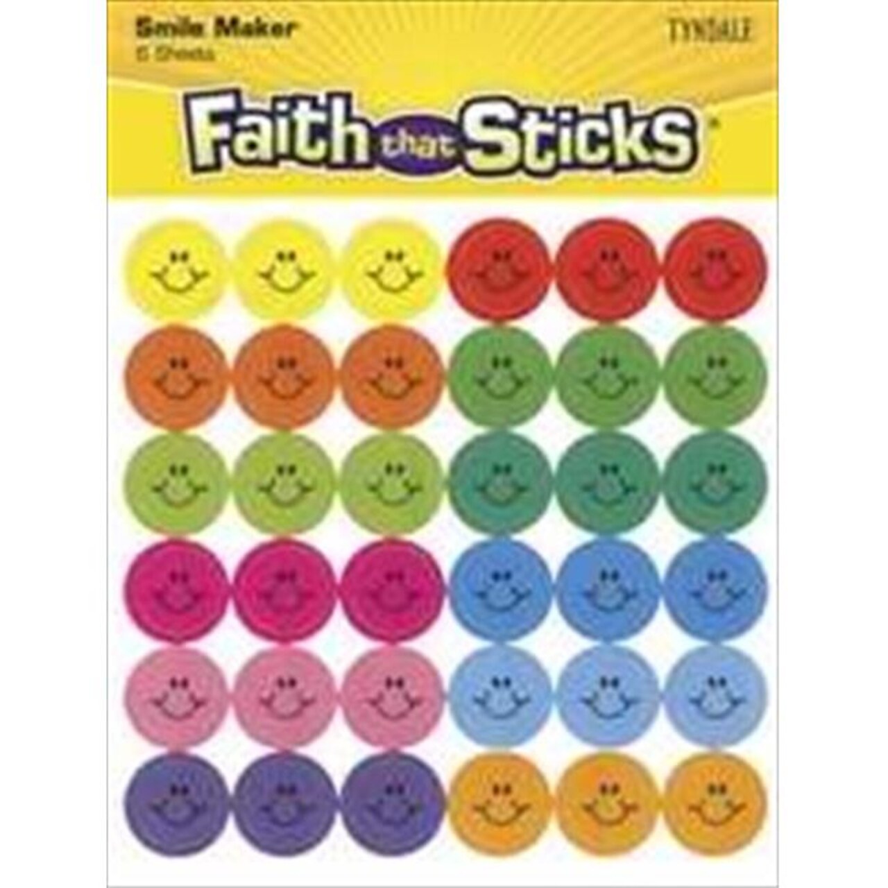 Standard Publishing 110043 Sticker Mini Happy Face 6 Sheets Faith That Sticks